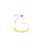 まんじゅうみたいな白い猫-ご満悦-（個別スタンプ：8）
