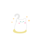 まんじゅうみたいな白い猫-ご満悦-（個別スタンプ：9）