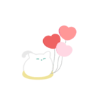まんじゅうみたいな白い猫-ご満悦-（個別スタンプ：14）