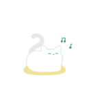 まんじゅうみたいな白い猫-ご満悦-（個別スタンプ：16）