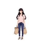 旅する上品な女性のしぐさスタンプ（個別スタンプ：21）