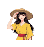 旅する上品な女性のしぐさスタンプ（個別スタンプ：26）