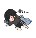 黒パーカーくん⑱（個別スタンプ：3）