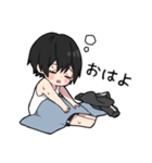黒パーカーくん⑱（個別スタンプ：4）
