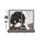黒パーカーくん⑱（個別スタンプ：8）