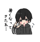 黒パーカーくん⑱（個別スタンプ：13）