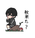 黒パーカーくん⑱（個別スタンプ：35）