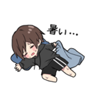 黒パーカーくん(イメチェンver.)⑱（個別スタンプ：3）