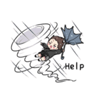 黒パーカーくん(イメチェンver.)⑱（個別スタンプ：7）