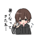 黒パーカーくん(イメチェンver.)⑱（個別スタンプ：13）
