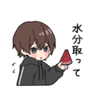 黒パーカーくん(イメチェンver.)⑱（個別スタンプ：17）