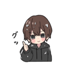 黒パーカーくん(イメチェンver.)⑱（個別スタンプ：20）