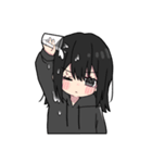 黒パーカーちゃん⑱（個別スタンプ：19）