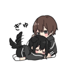 黒パーカーくんと黒パーカーちゃん⑩（個別スタンプ：8）