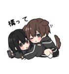 黒パーカーくんと黒パーカーちゃん⑩（個別スタンプ：9）