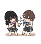 黒パーカーくんと黒パーカーちゃん⑩（個別スタンプ：16）