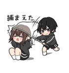 黒パーカーくんと黒パーカーちゃん⑩（個別スタンプ：22）