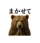 お祈りするリアルなヒグマのLINEスタンプ（個別スタンプ：3）