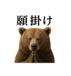 お祈りするリアルなヒグマのLINEスタンプ（個別スタンプ：4）