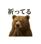 お祈りするリアルなヒグマのLINEスタンプ（個別スタンプ：7）