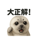 【褒め上手】リアルすぎるワモンアザラシ（個別スタンプ：3）