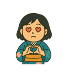 和風ちびキャラ日常スタンプ（個別スタンプ：35）