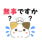 飛び出す！ねことシマエナガ 災害安否（個別スタンプ：1）