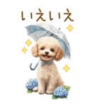 トイプードルの梅雨BIGスタンプ（個別スタンプ：9）