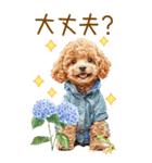 トイプードルの梅雨BIGスタンプ（個別スタンプ：16）
