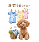 トイプードルの梅雨BIGスタンプ（個別スタンプ：38）