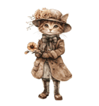 敬語でご挨拶♡ビンテージ水彩画のねこ（個別スタンプ：34）