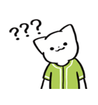 野球ねこ応援団・黄緑チームVer.（個別スタンプ：35）