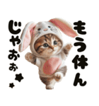 ❤️うさ耳パーカー/5月病な子猫（個別スタンプ：20）