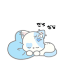 天使ぬいぐるみスタンプ(しろねこ)（個別スタンプ：5）