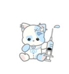 天使ぬいぐるみスタンプ(しろねこ)（個別スタンプ：19）