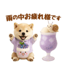 大人可愛い癒し豆しばの梅雨スタンプ（個別スタンプ：7）