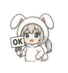 メルフィ：もこもこバニースタンプ Vol.1（個別スタンプ：2）