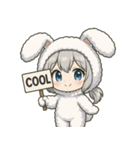 メルフィ：もこもこバニースタンプ Vol.1（個別スタンプ：8）