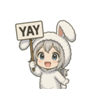 メルフィ：もこもこバニースタンプ Vol.1（個別スタンプ：10）