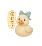 ふんわり水彩コールダック（個別スタンプ：25）