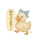 ふんわり水彩コールダック（個別スタンプ：40）