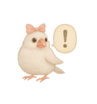 ふんわりリボン文鳥スタンプ（個別スタンプ：15）