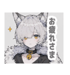 灰色猫耳パーカーの男の子スタンプ（個別スタンプ：5）