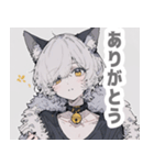 灰色猫耳パーカーの男の子スタンプ（個別スタンプ：13）