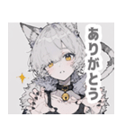 灰色猫耳パーカーの男の子スタンプ（個別スタンプ：18）