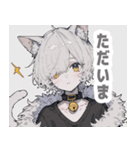 灰色猫耳パーカーの男の子スタンプ（個別スタンプ：21）