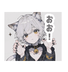 灰色猫耳パーカーの男の子スタンプ（個別スタンプ：23）