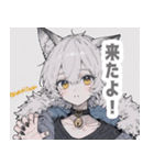灰色猫耳パーカーの男の子スタンプ（個別スタンプ：25）