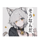 灰色猫耳パーカーの男の子スタンプ（個別スタンプ：32）