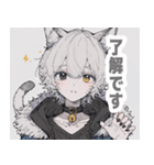 灰色猫耳パーカーの男の子スタンプ（個別スタンプ：35）